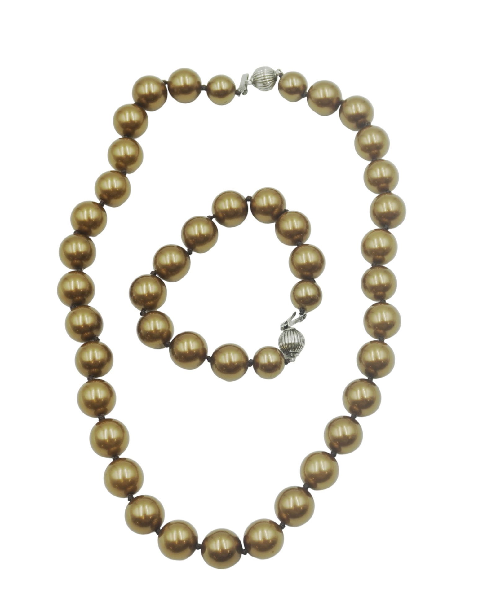 FAUX BRONZE PEARLS DEMI PARURE (1 of 1)