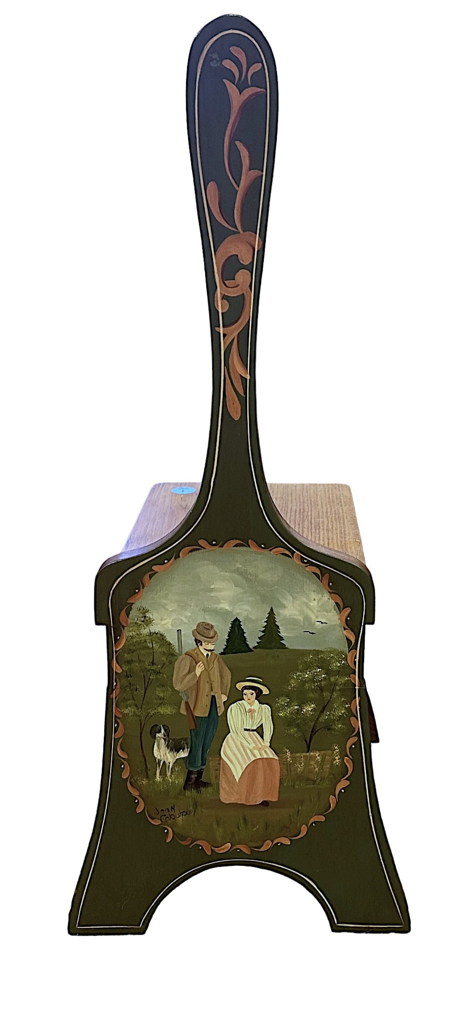 HAND PAINTED FOLK ART STEP STOOL BENCH (1 of 7)