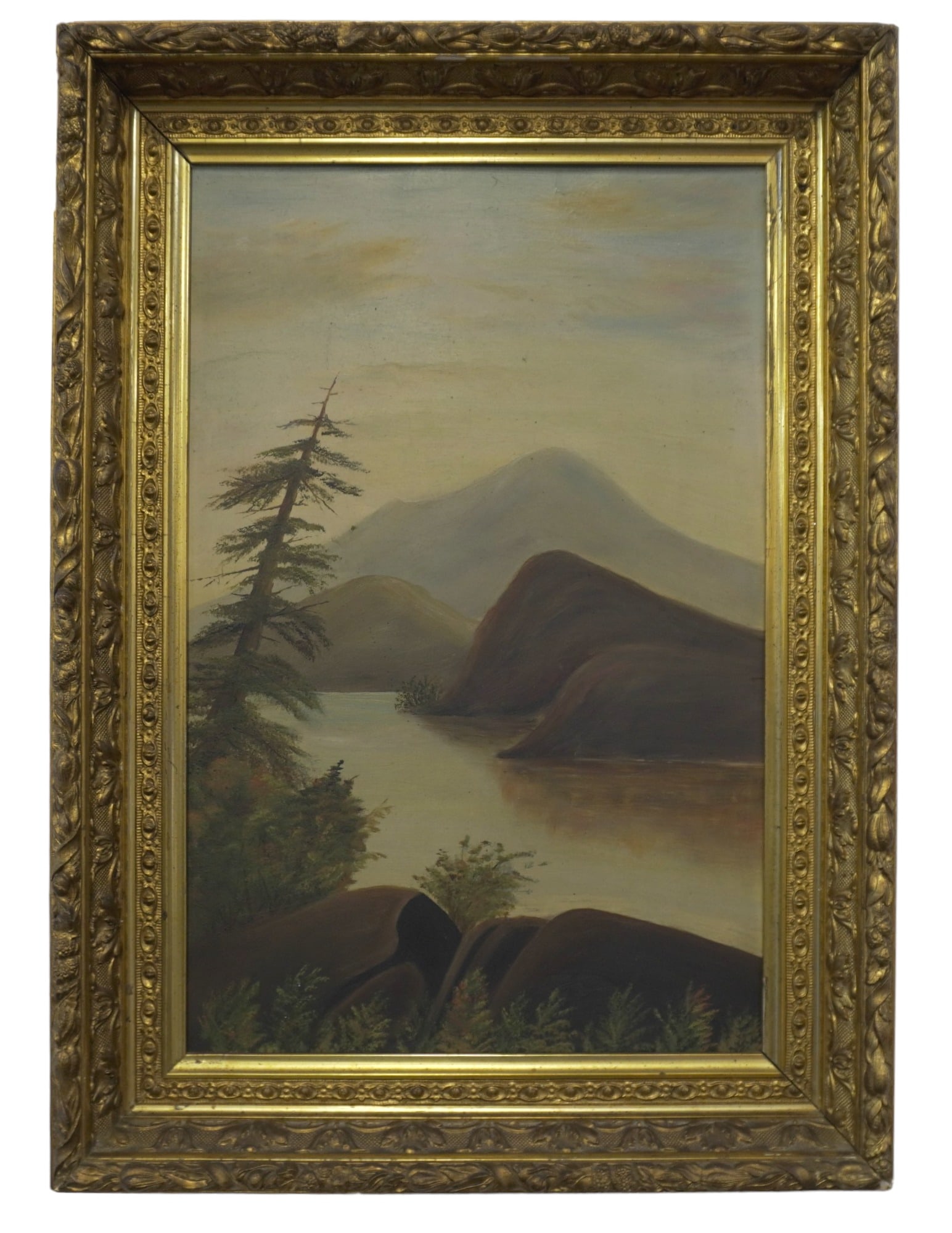 ANTIQUE HUDSON VALLEY LANDSCAPE OIL (1 of 5)