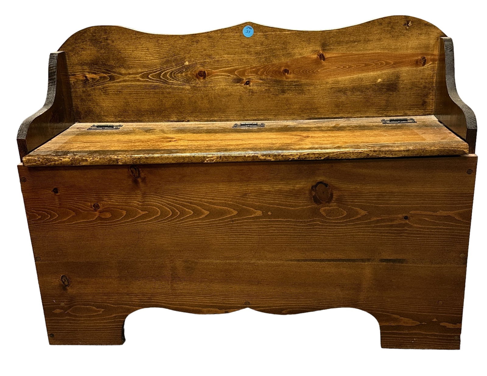 ANTIQUE BARN WOOD PINE BENCH WITH STORAGE (1 of 7)