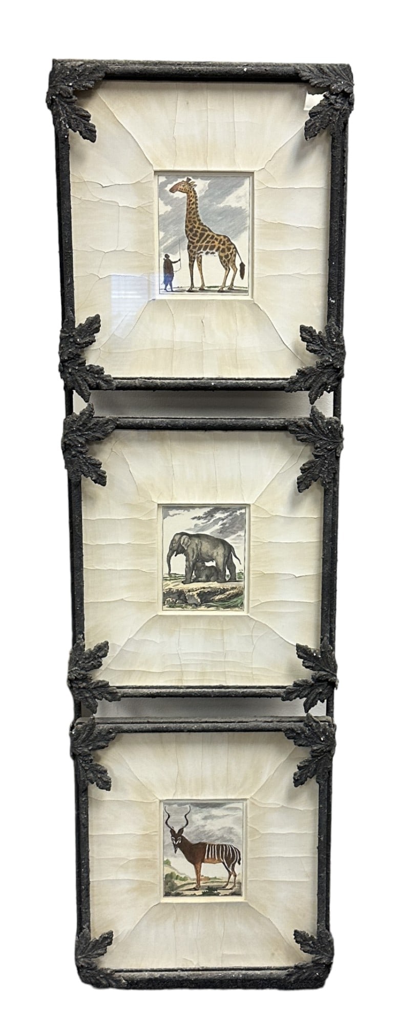 JOHN RICHARD LARGE TRIPLE SAFARI ANNIMALS WROUGHT IRON WALL ART (1 of 9)