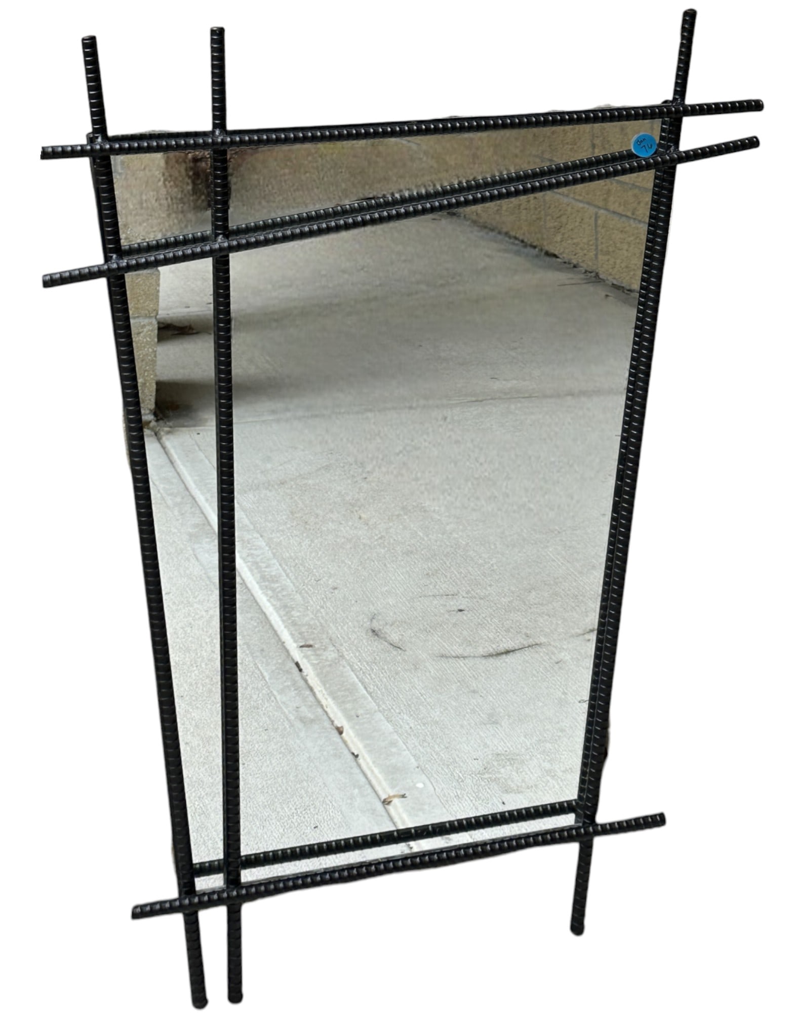 BOBI LEONARD DESIGN INDUSTRIAL REBAR MIRROR: Bobi Leonard Interior Design Industrial Rebar Mirror. Purchased from Bobi Leonard. Measures 28"x37"x1". Weight 23 lbs.