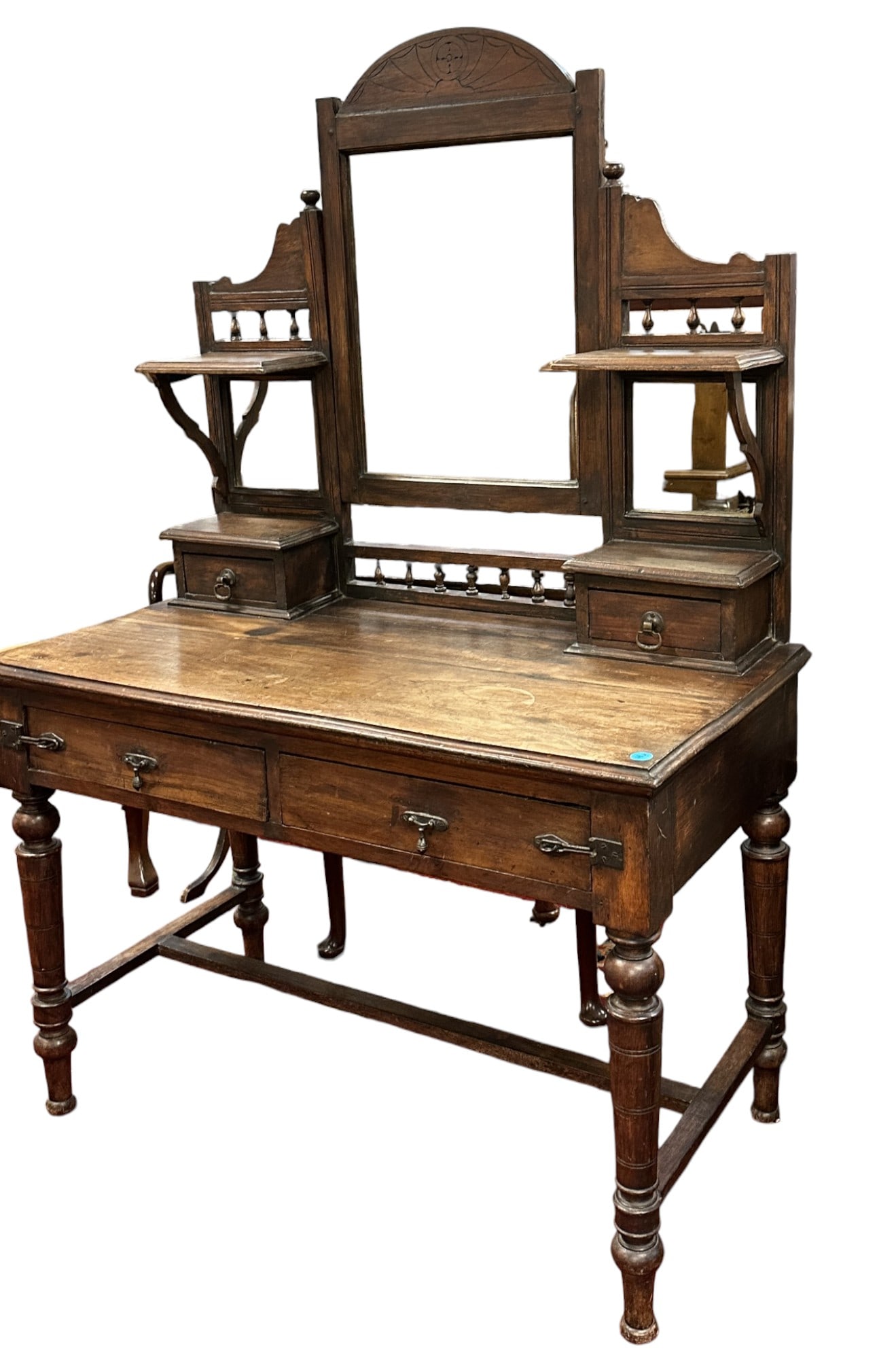 ANTIQUE / VINTAGE SOLID TEAK WOOD DRESSING TABLE (1 of 4)