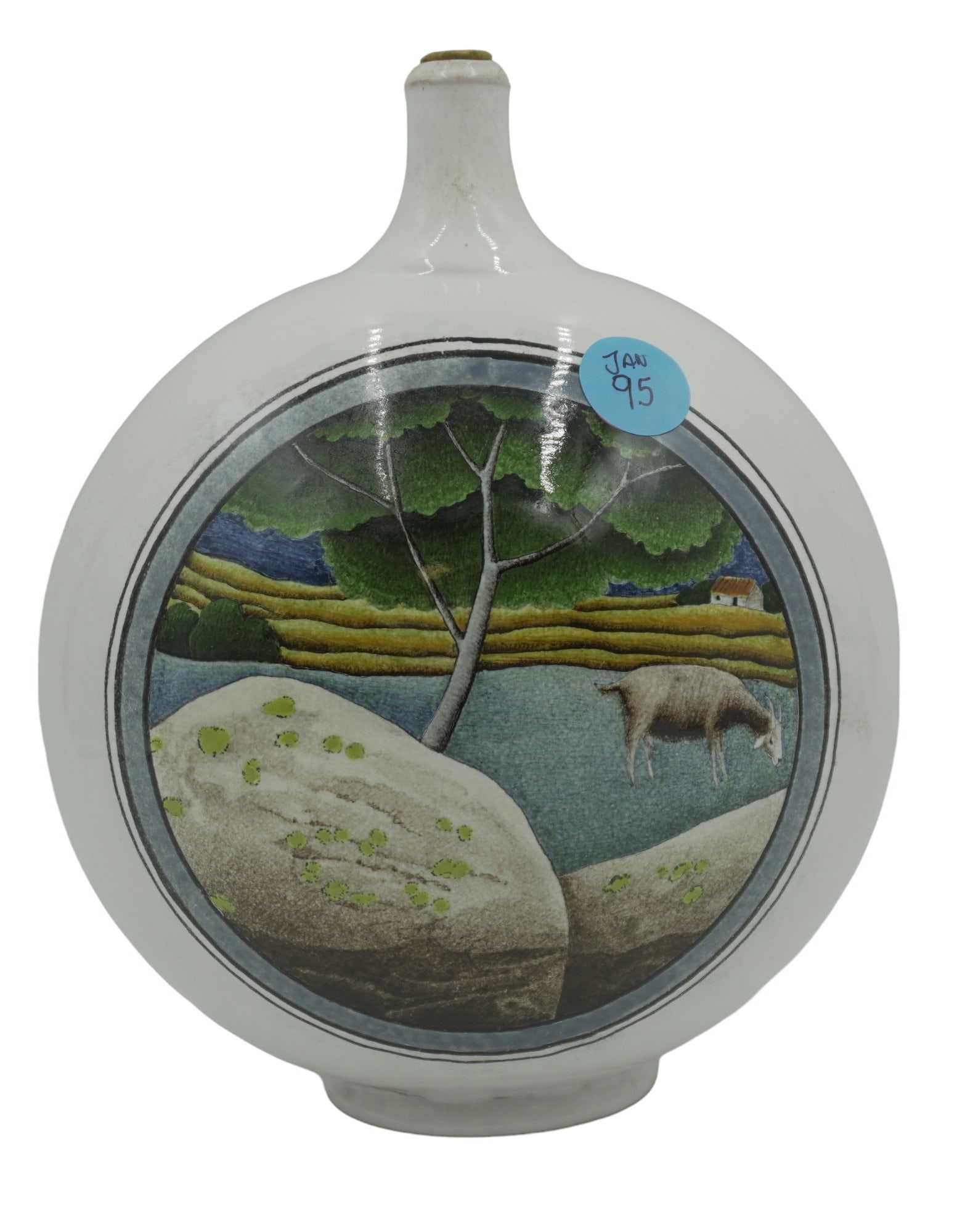 CLAUDE & SLAVIK PALLEY FRENCH FAIENCE GOAT FLASK (1 of 8)