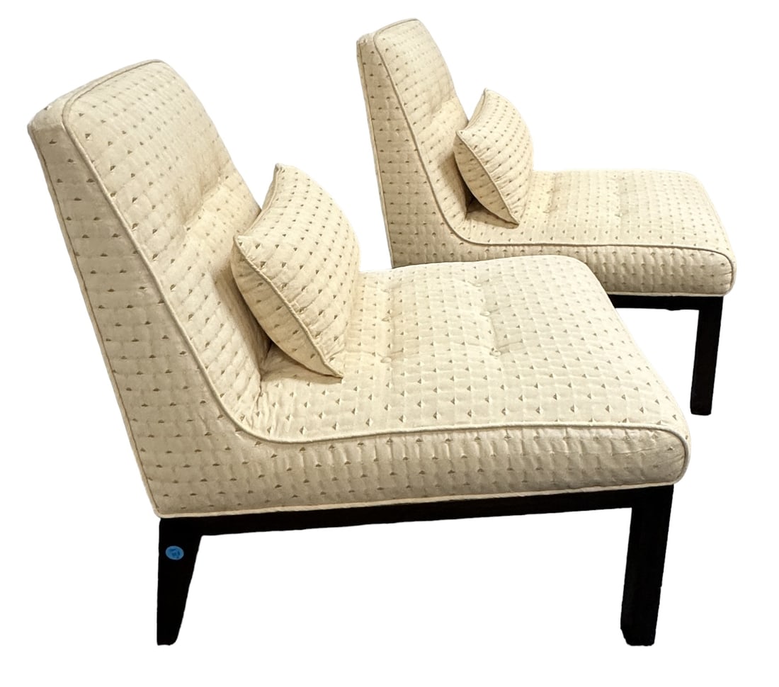 PAIR OF EDWARD WORMLEY MID CENTURY SLIPPER CHAIRS (1 of 13)