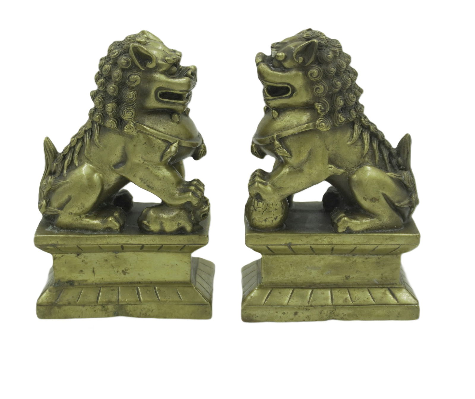 PAIR MCM GILDED BRONZE FOO DOGS (1 of 10)