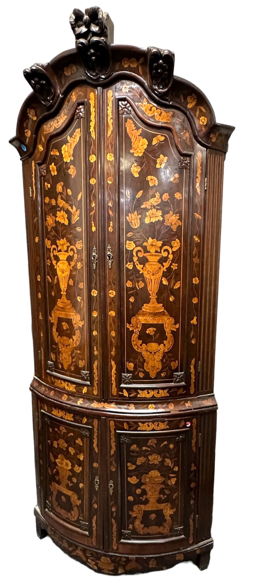 18th c DUTCH MARQUETRY LARGE CORNER CABINET (1 of 6)