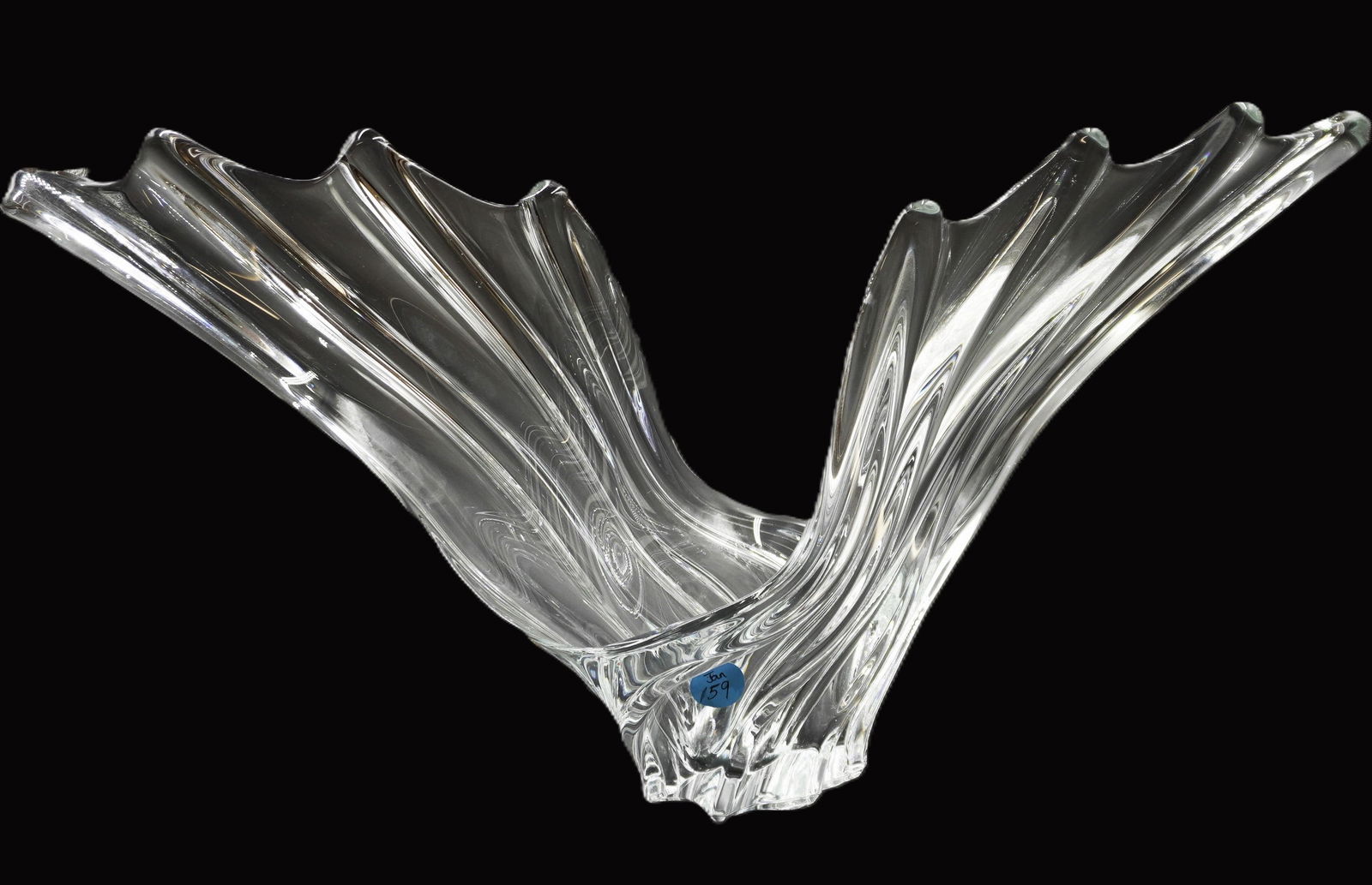 MID CENTURY COFRAC ART VERRIER CRYSTAL BOWL, LARGE (1 of 11)