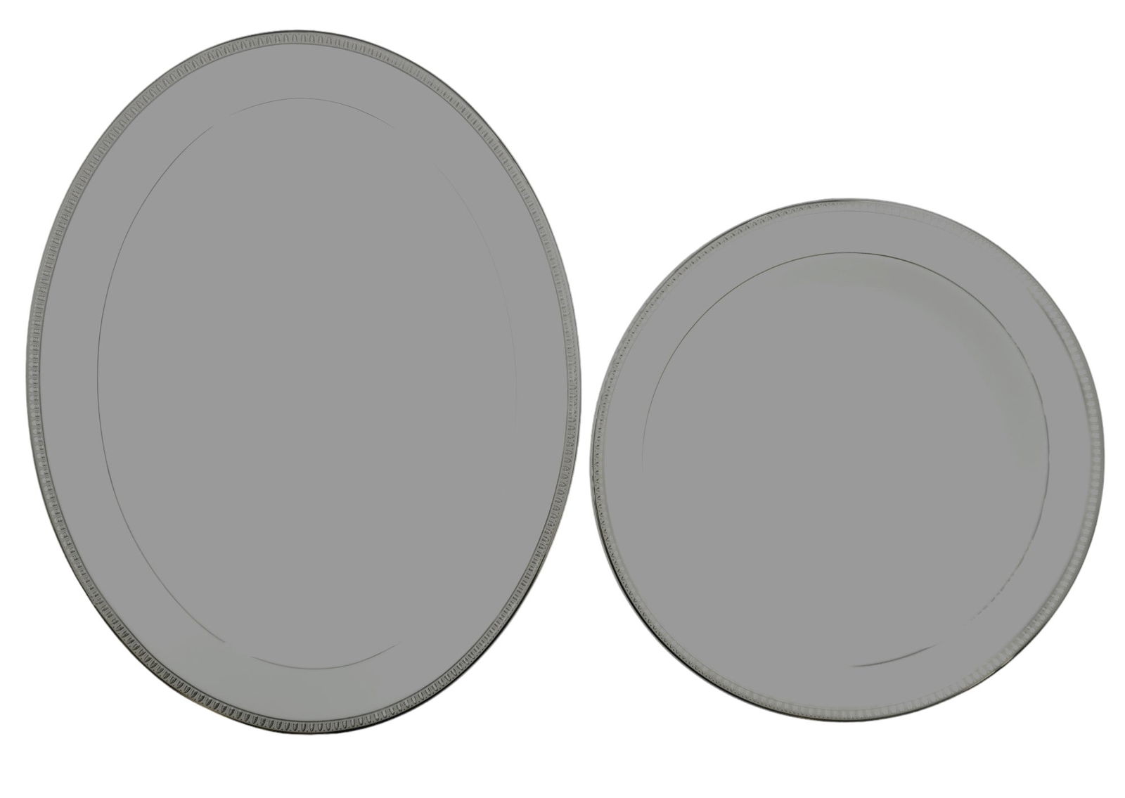2 CHRISTOLFE MALMAISON PLATINUM RIM PLATTER + BOWL (1 of 4)