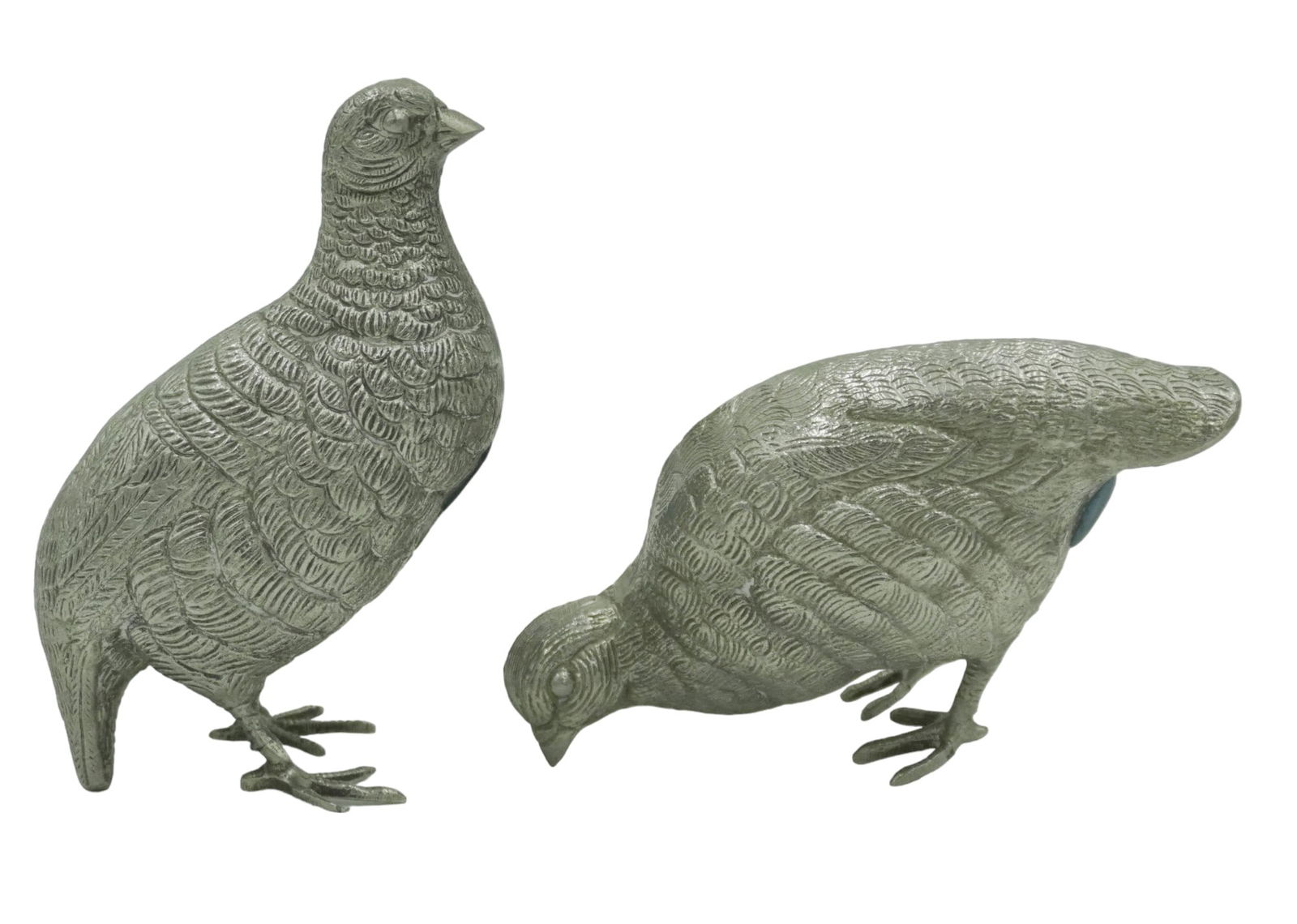 PAIR MID CENTURY PARTRIDGE SILVER PLATED BRASS (1 of 8)