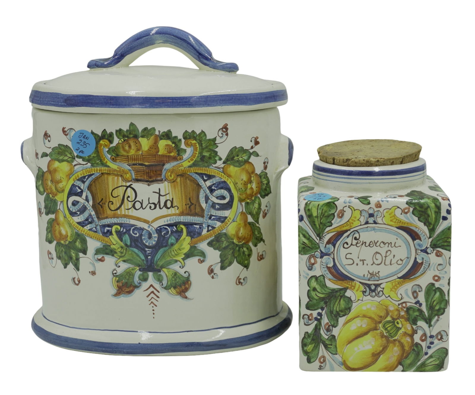 2 PC LARGE HAND PAINTED ITALIAN POTTERY (1 of 8)