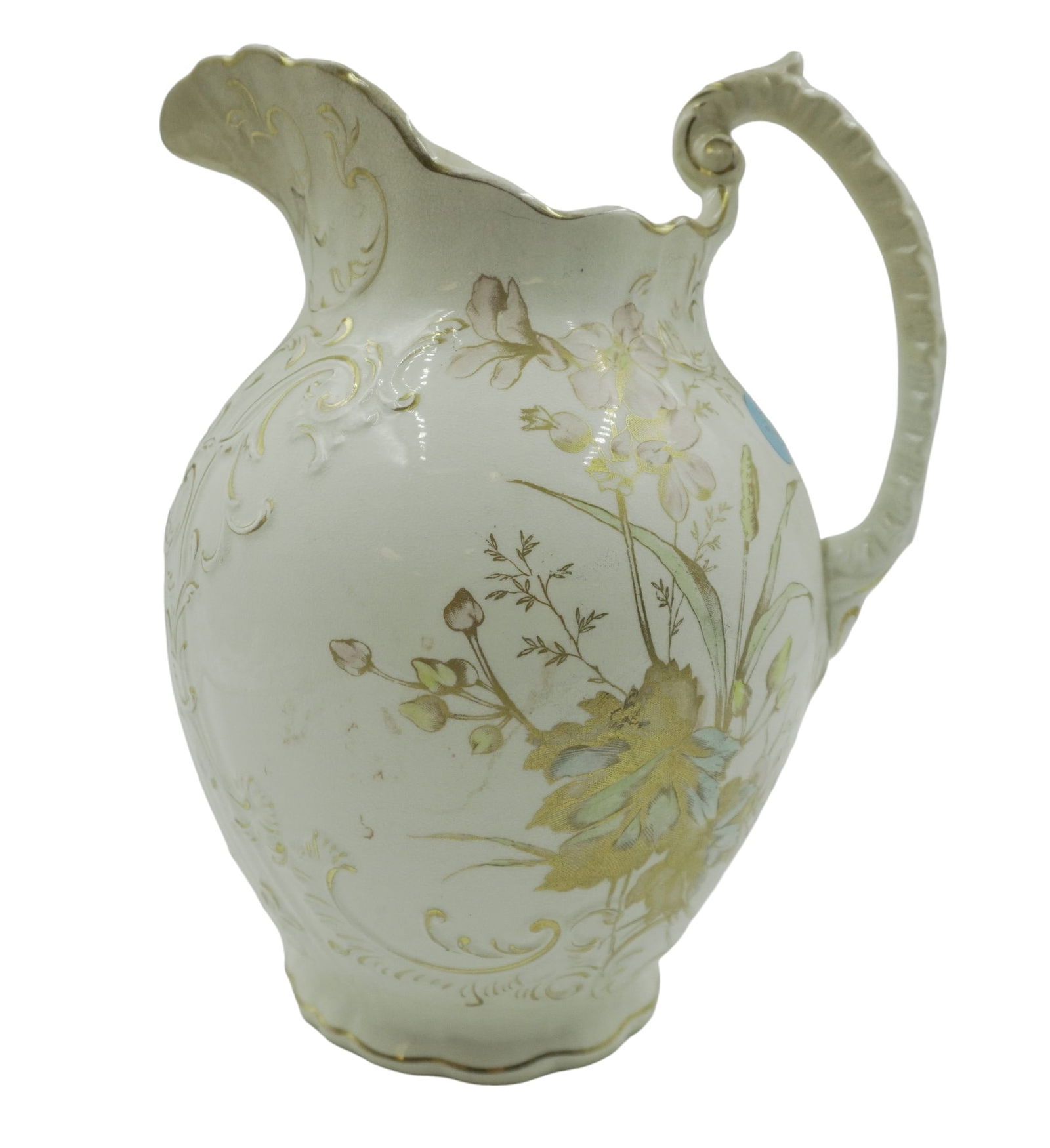 LARGE ANTIQUE AMERICAN DRESDEN PITCHER (1 of 7)