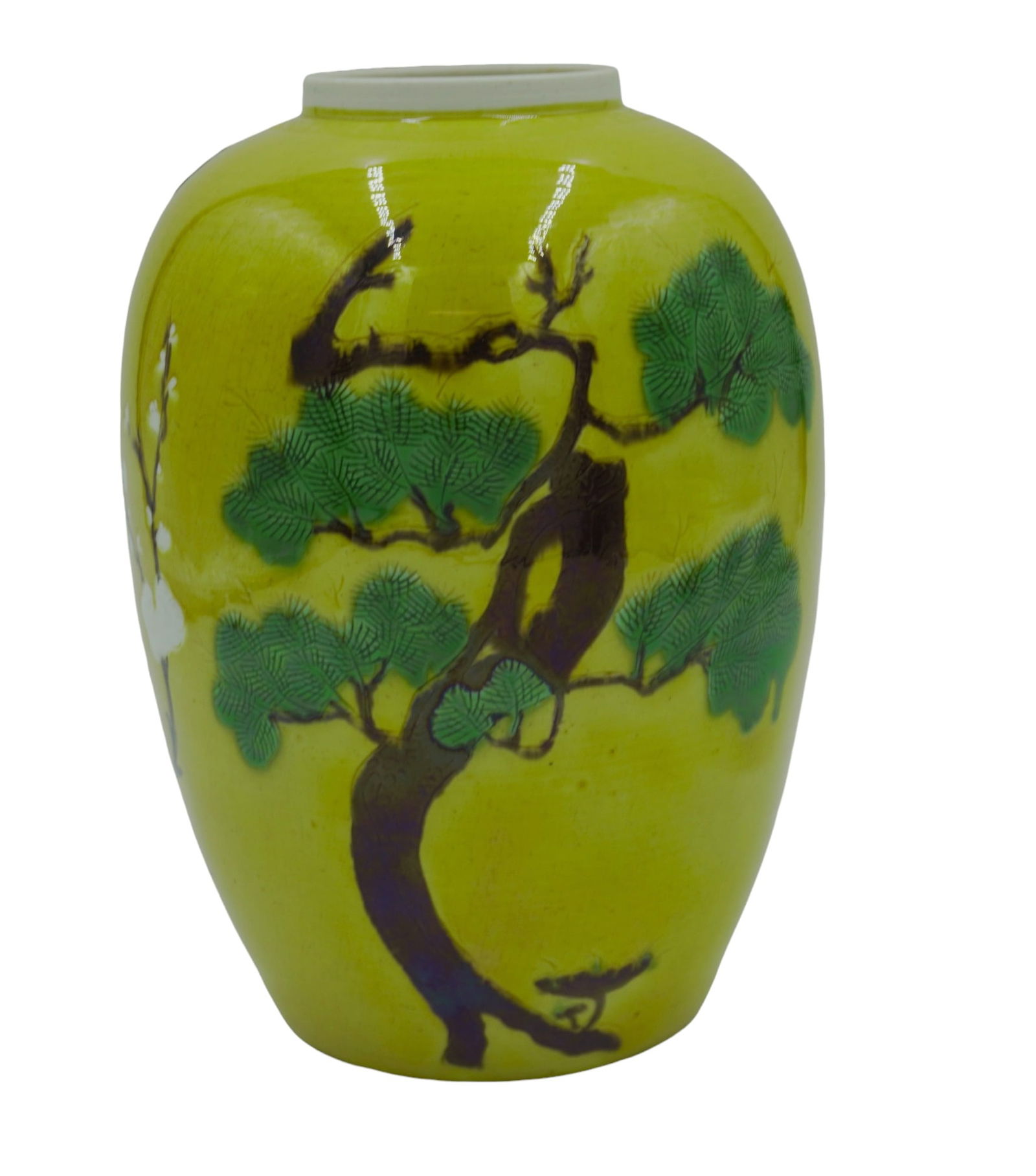 CHINESE YELLOW GLAZED VASE (1 of 8)