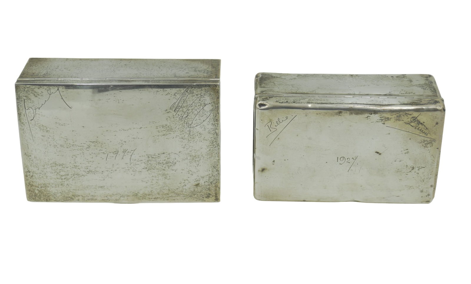 2 STERLING SILVER CIGAR / CIGARETTE BOX (1 of 7)