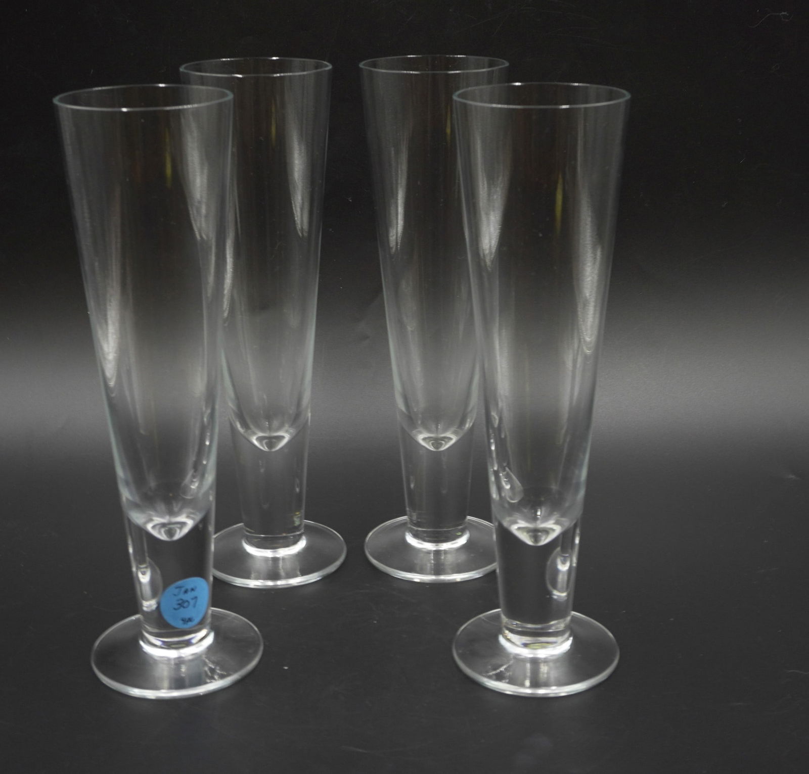 4 MCM HAND BLOWN PILSNER GLASSES (1 of 5)