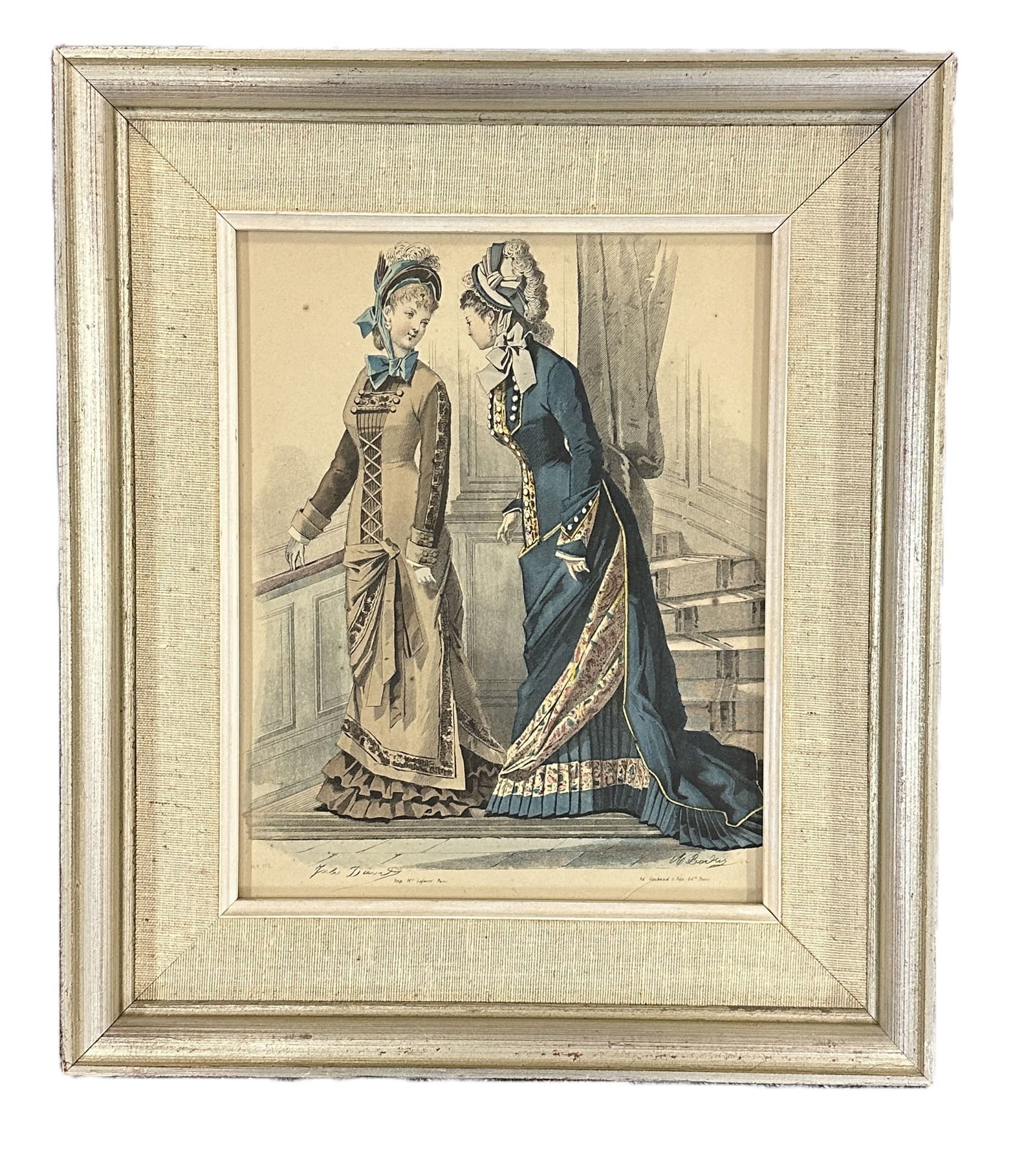 ANTIQUE FRENCH FASHION PRINT (1 of 1)