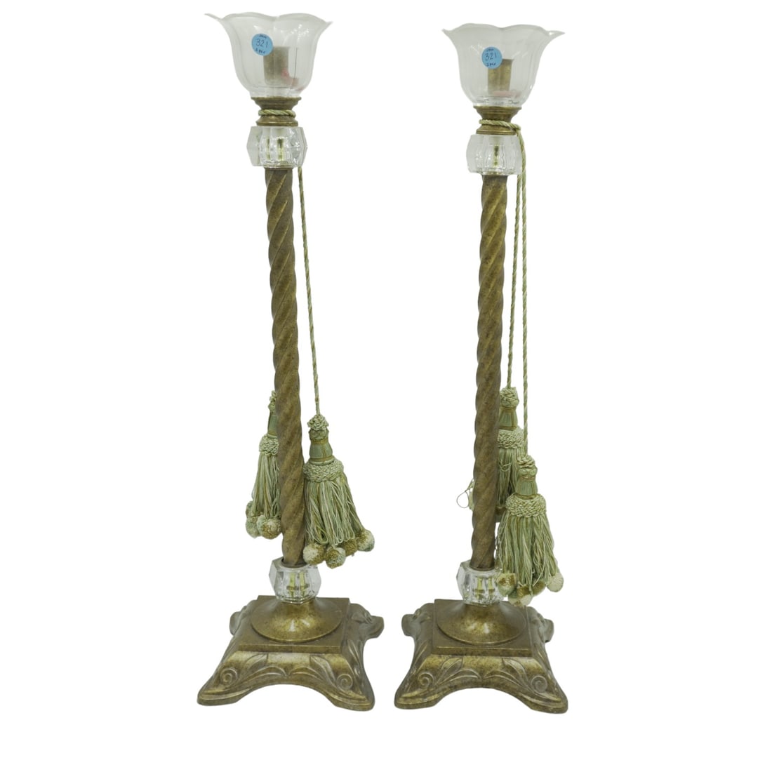 PAIR TWISTED DECORATIVE CANDLESTICKS (1 of 5)