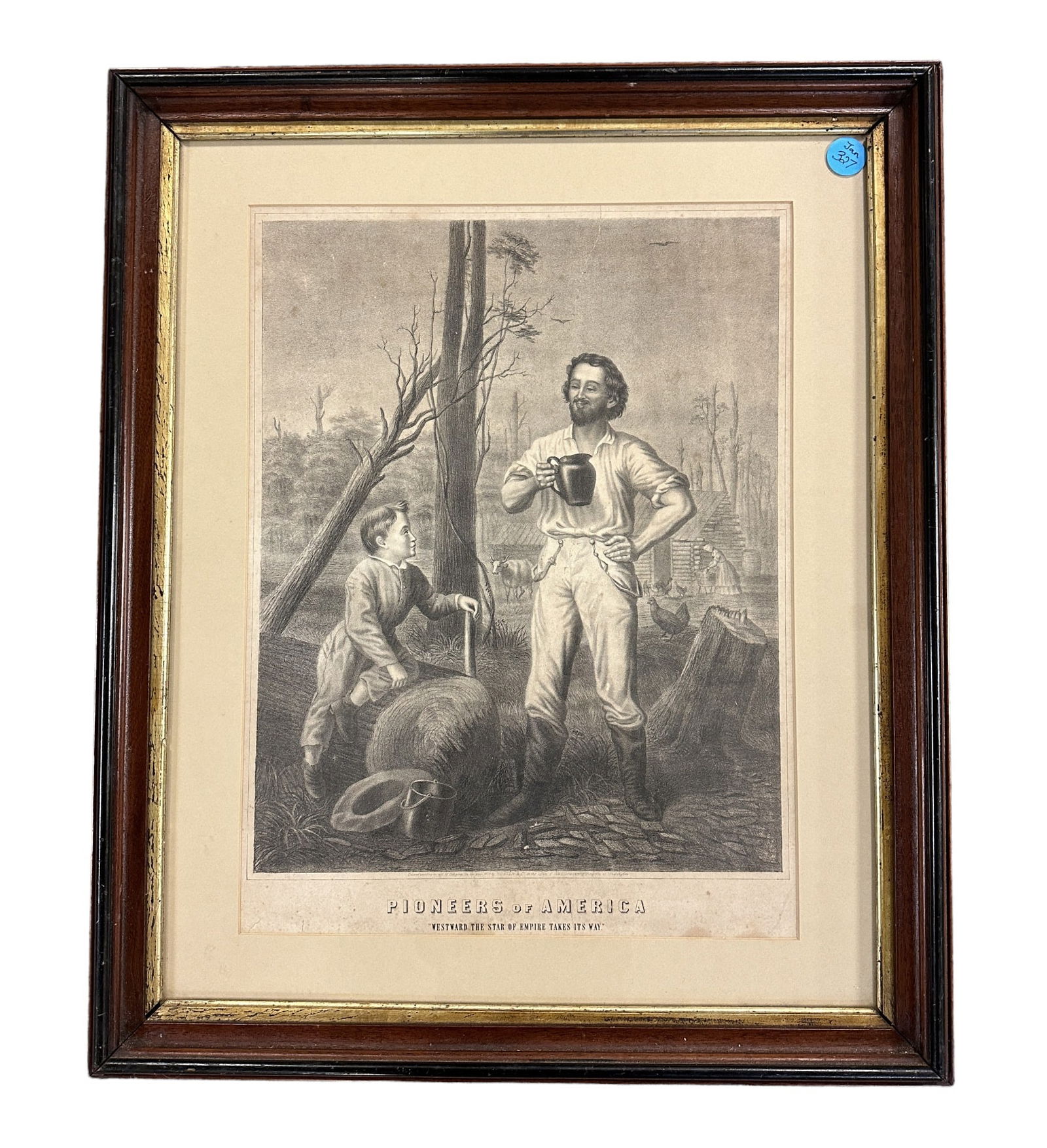 ANTIQUE 1897 PIONEERS OF AMERICA PRINT (1 of 5)