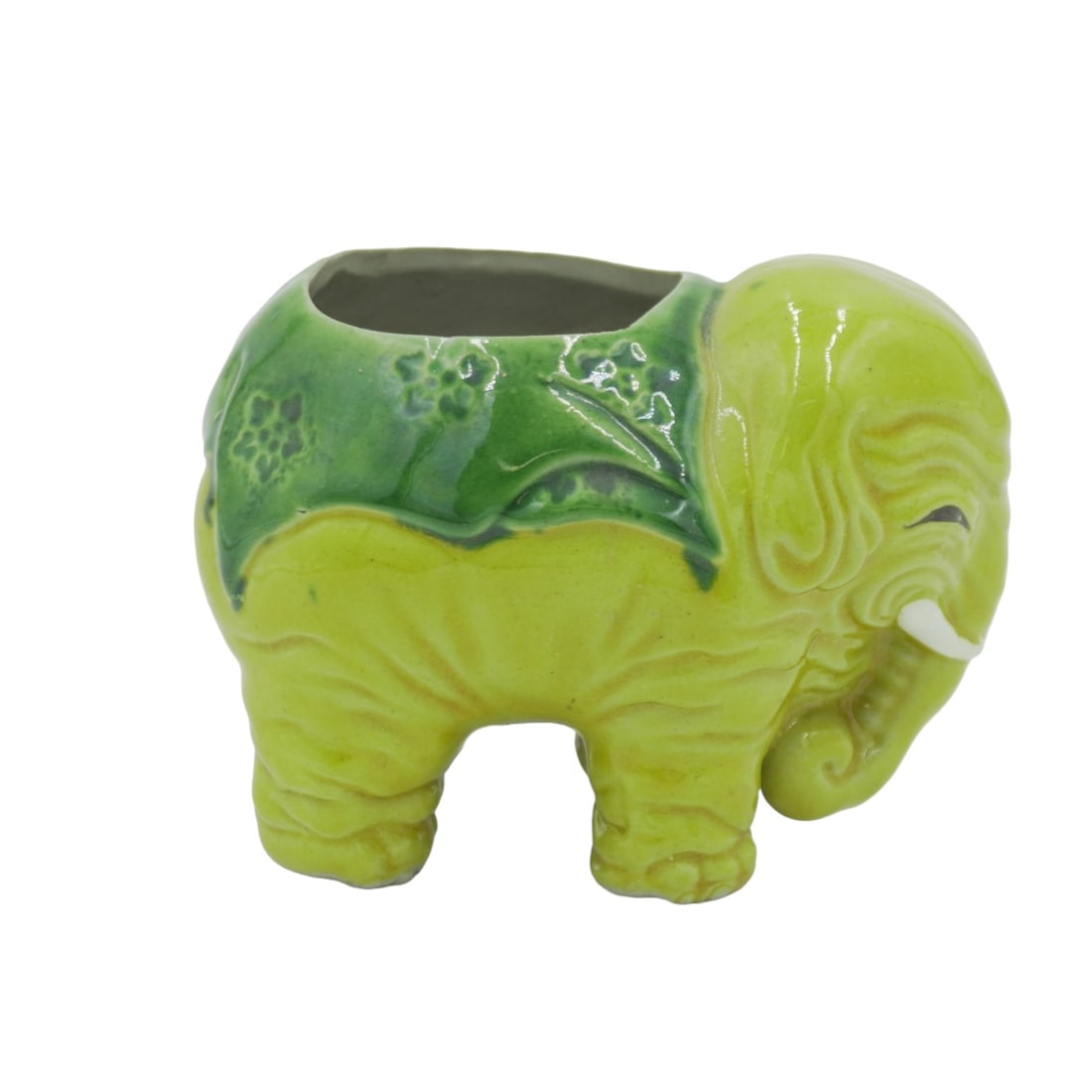 VINTAGE SANCAI GLAZE ELEPHANT PLANTER (1 of 7)