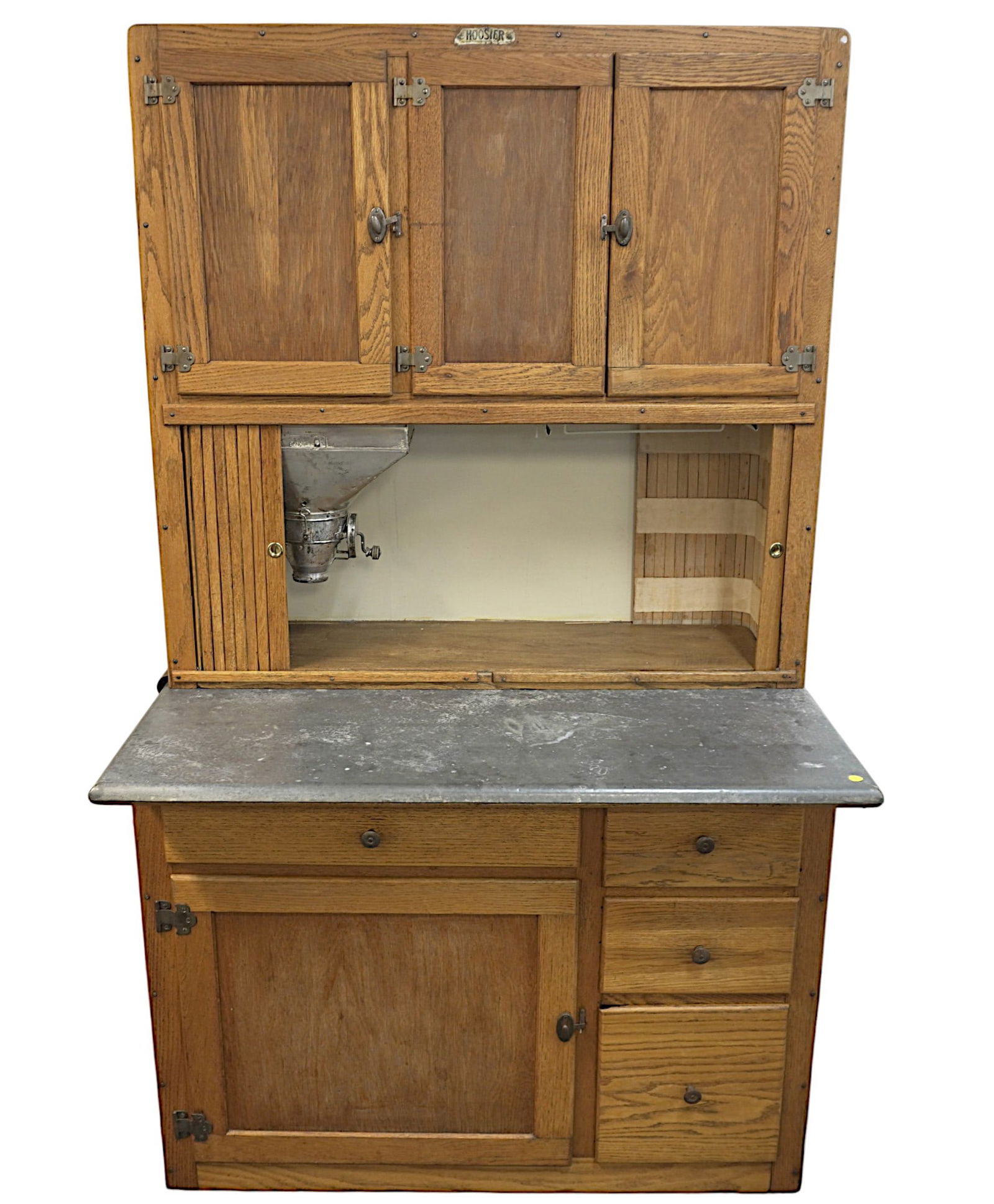 1923 OAK HOOSIER CABINET ALL ORIGINAL (1 of 11)