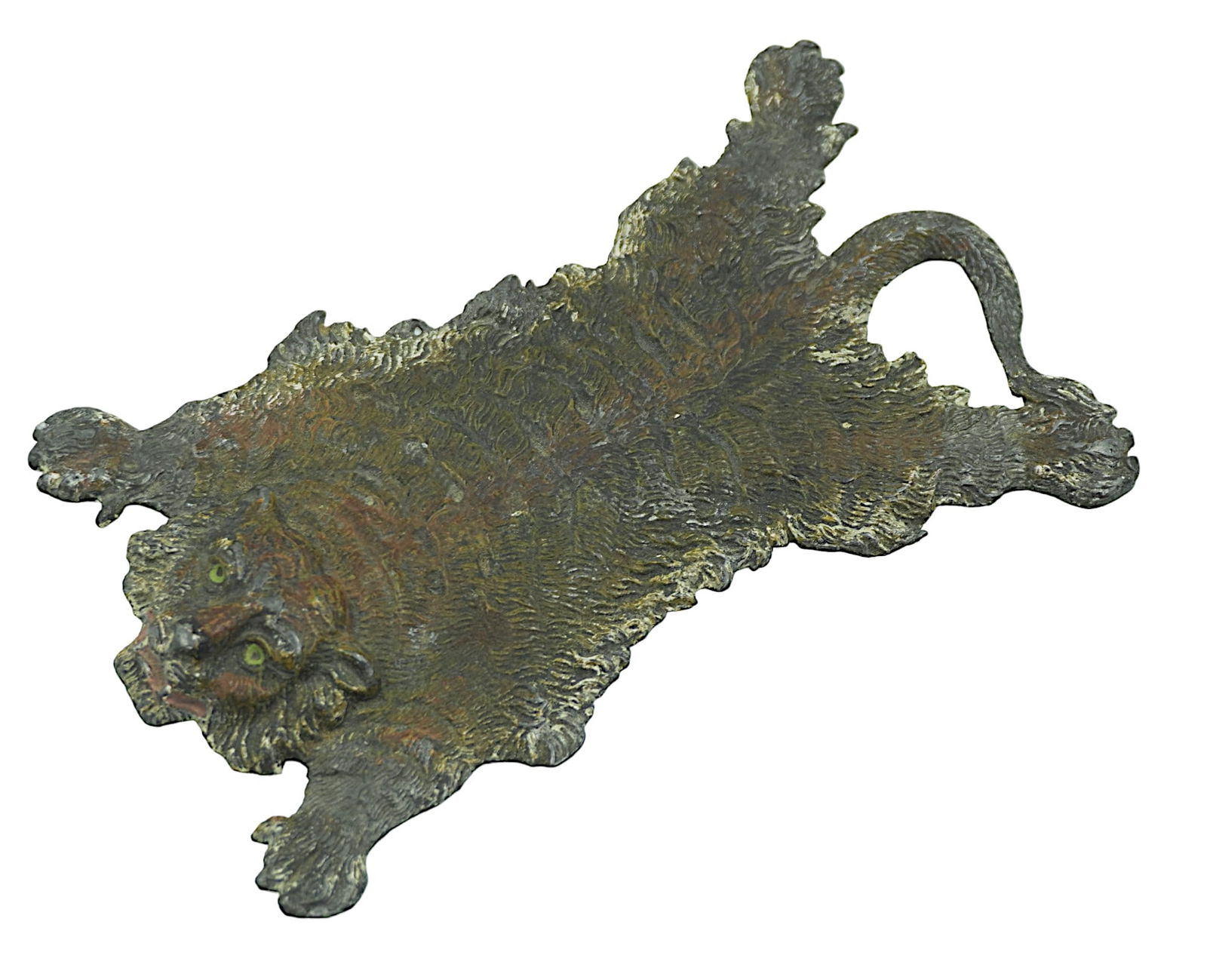 ANTIQUE COLD PAINTED AUSTRIAN BRONZE TIGER SKIN (1 of 5)