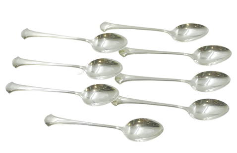 8 STERLING SILVER CHIPPENDALE OVAL SOUP SPOONS: Eight (8) Towle Sterling Silver Chippendale Place/Oval Soup Spoons 6 7/8". Approximate silver weight 302 grams. Chippendale silver by Towle features a curvaceous, understated design decorated with a d