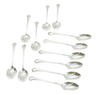 12 STERLING SILVER CHIPPENDALE OVAL TEASPOONS: Twelve (12) Towle Sterling Silver Chippendale Teaspoons 6 1/8". Approximate silver weight 306 grams. Chippendale silver by Towle features a curvaceous, understated design decorated with a delicate flo