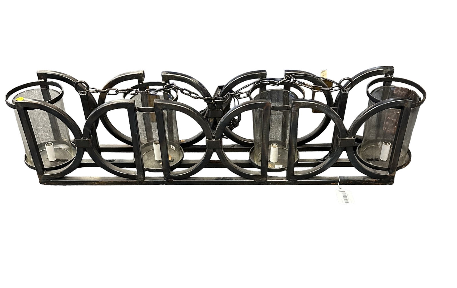 LANCASTER 4 LIGHT LINEAR CHANDELIER: Lancaster 4 Light Linear Chandelier from the Charleston Lamp Company. New and Unused.44"x7.5"x10" just fixture. Cap and chain add additional 24".