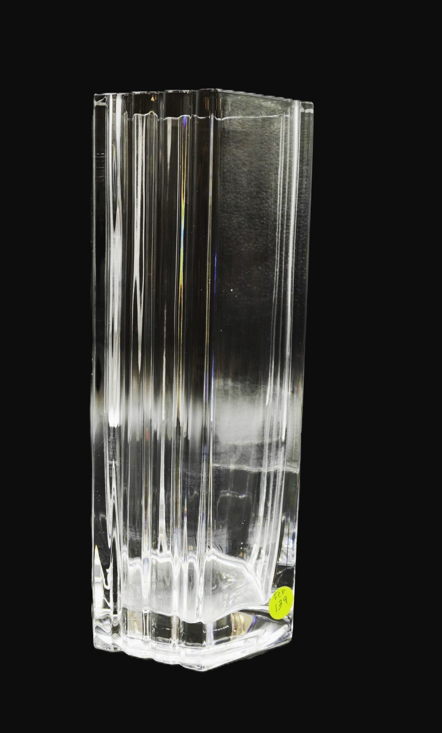 TIFFANY & CO LARGE HEXAGONAL ART DECO CRYSTAL VASE (1 of 6)