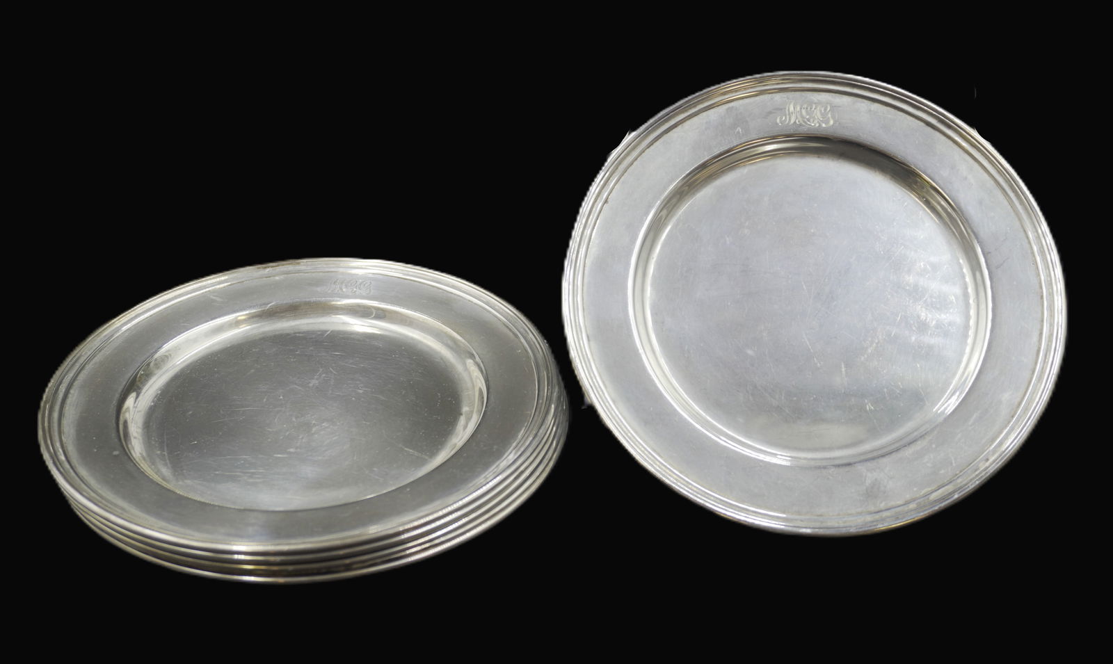 6 INTERNATIONAL STERLING SILVER BREAD PLATES (1 of 5)