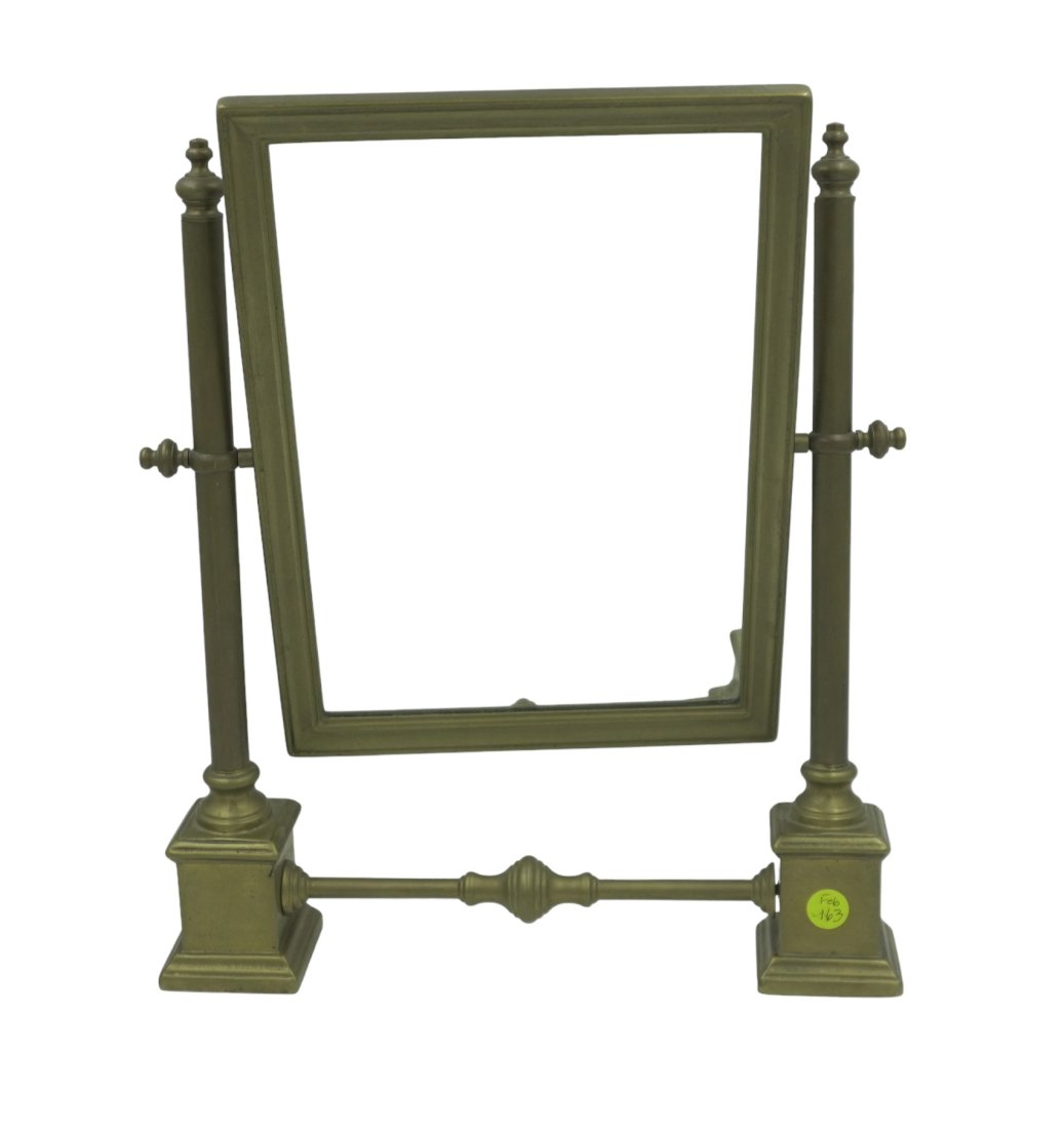 ANTIQUE SOLID BRASS VANITY / SHAVING MIRROR (1 of 8)