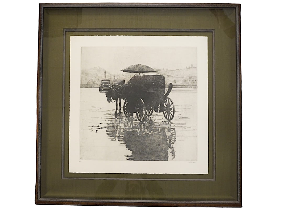 LARGE GIORGIO CAFFE "PLOGGIA PRIMAVERILE" DRYPOINT ETCHING (1 of 1)