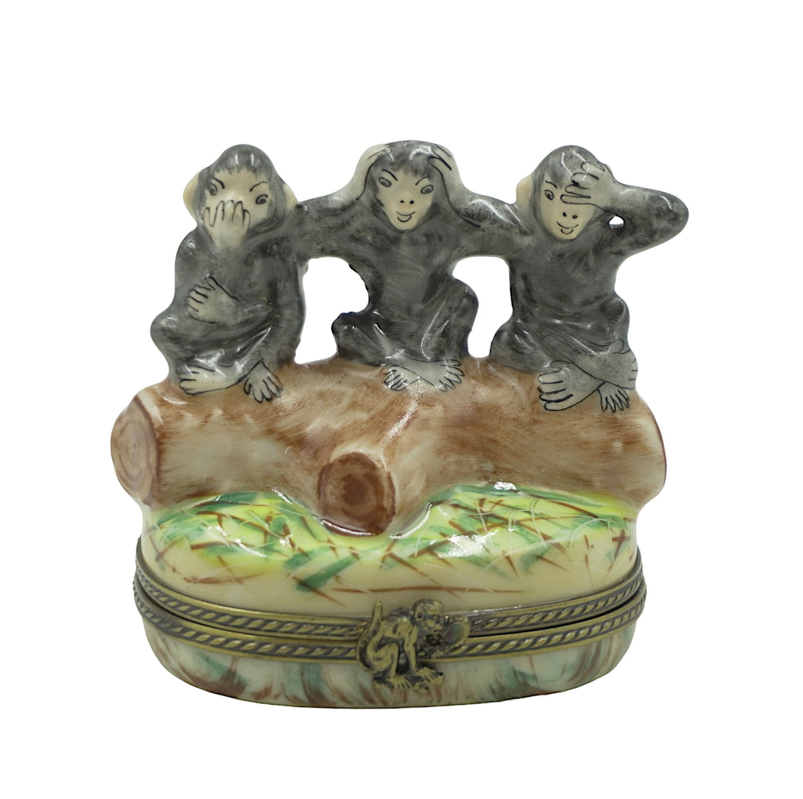 THREE WISE MONKEYS LIMOGES BOX (1 of 6)