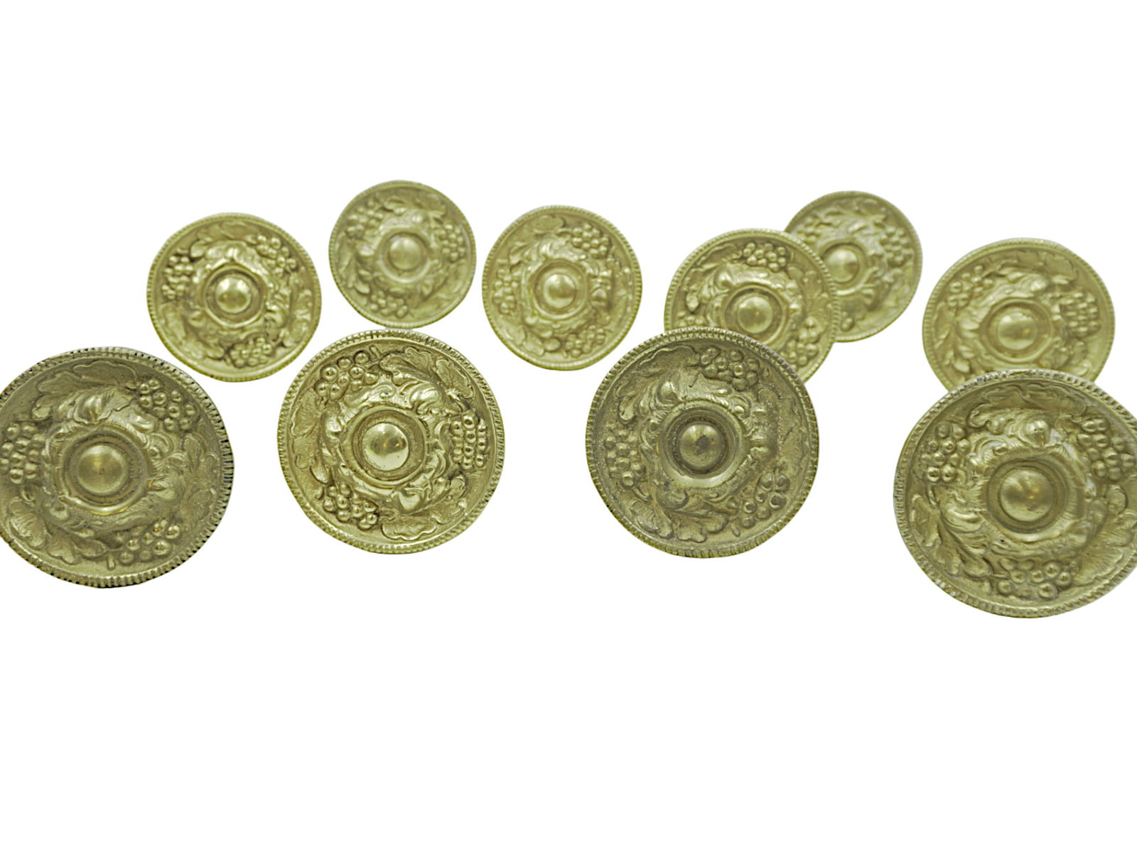 SET OF 10 ANTIQUE BRASS CURTAIN TIEBACKS (1 of 3)