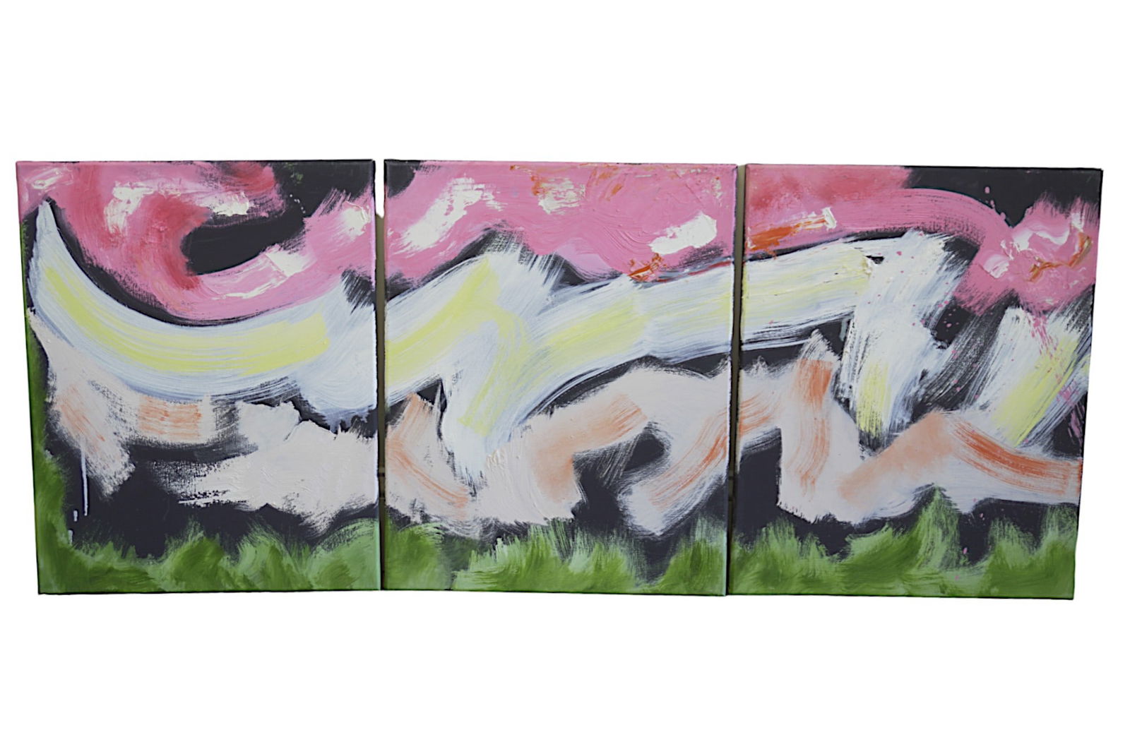 3PC MODERN ABSTRACT OIL ON CANVAS (1 of 5)