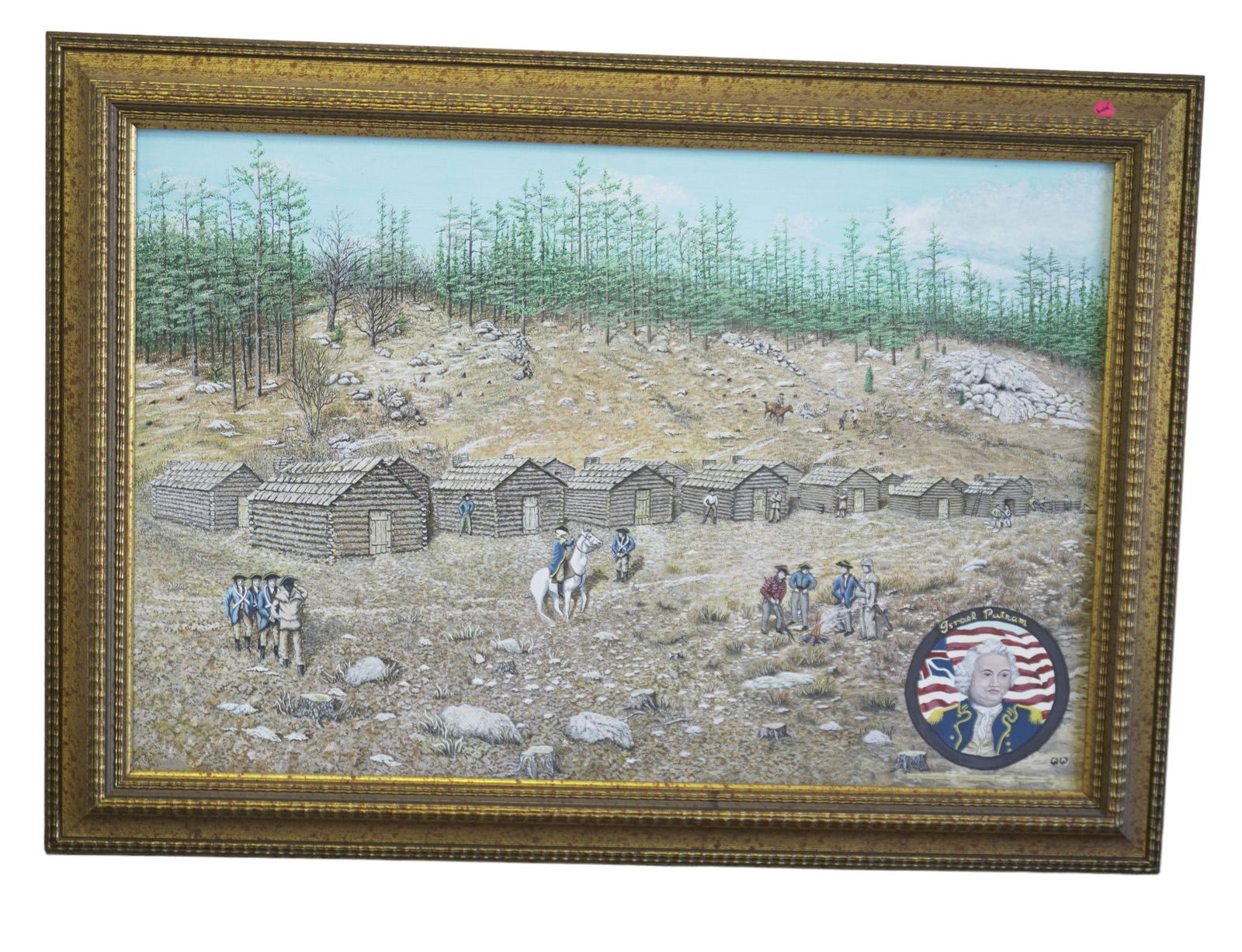 VINTAGE PAINTING ISRAEL PUTNAM REDDING CONNECTICUT (1 of 6)