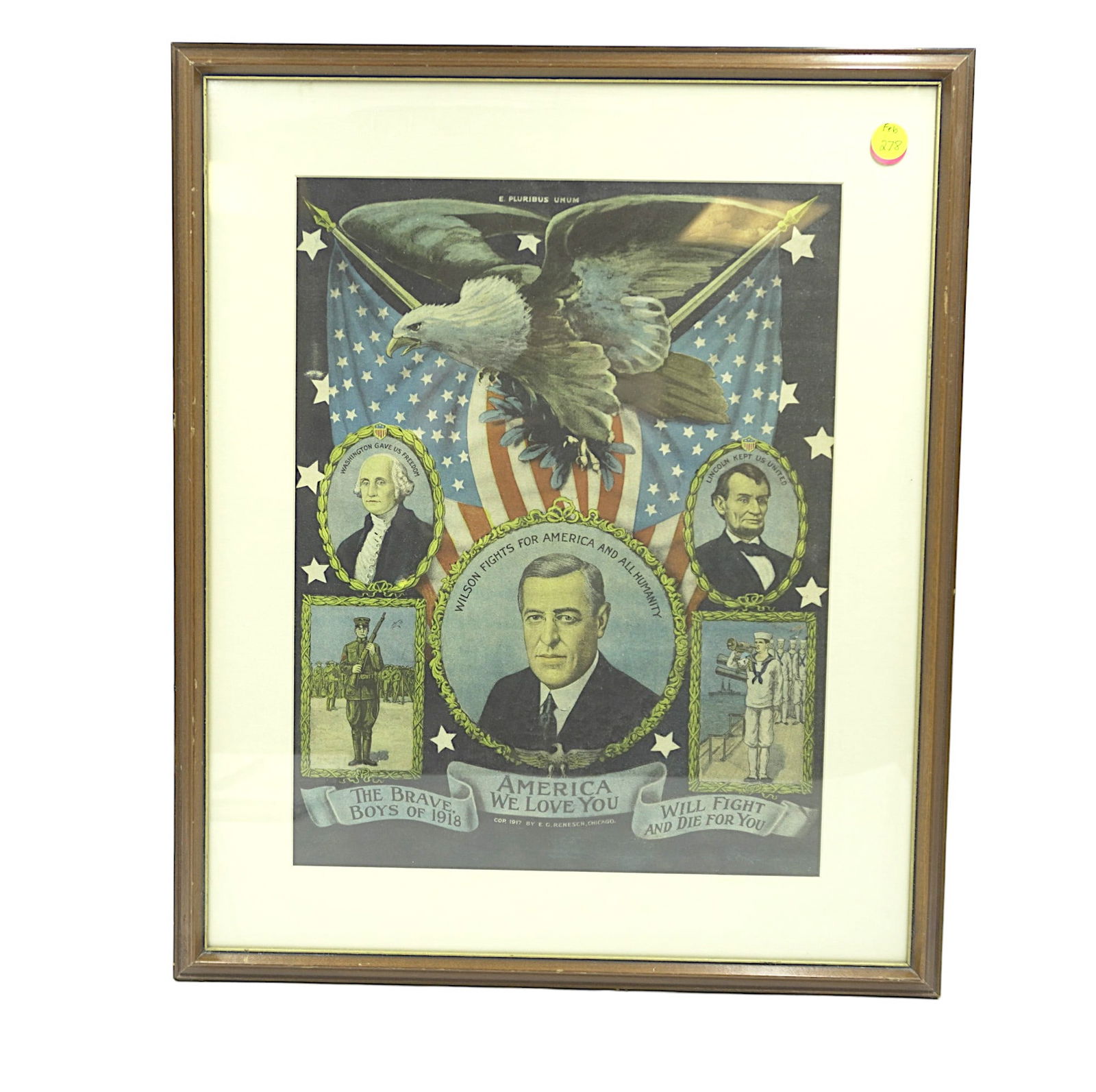 1917 WWI AMERICAN WE LOVE YOU POSTER (1 of 4)