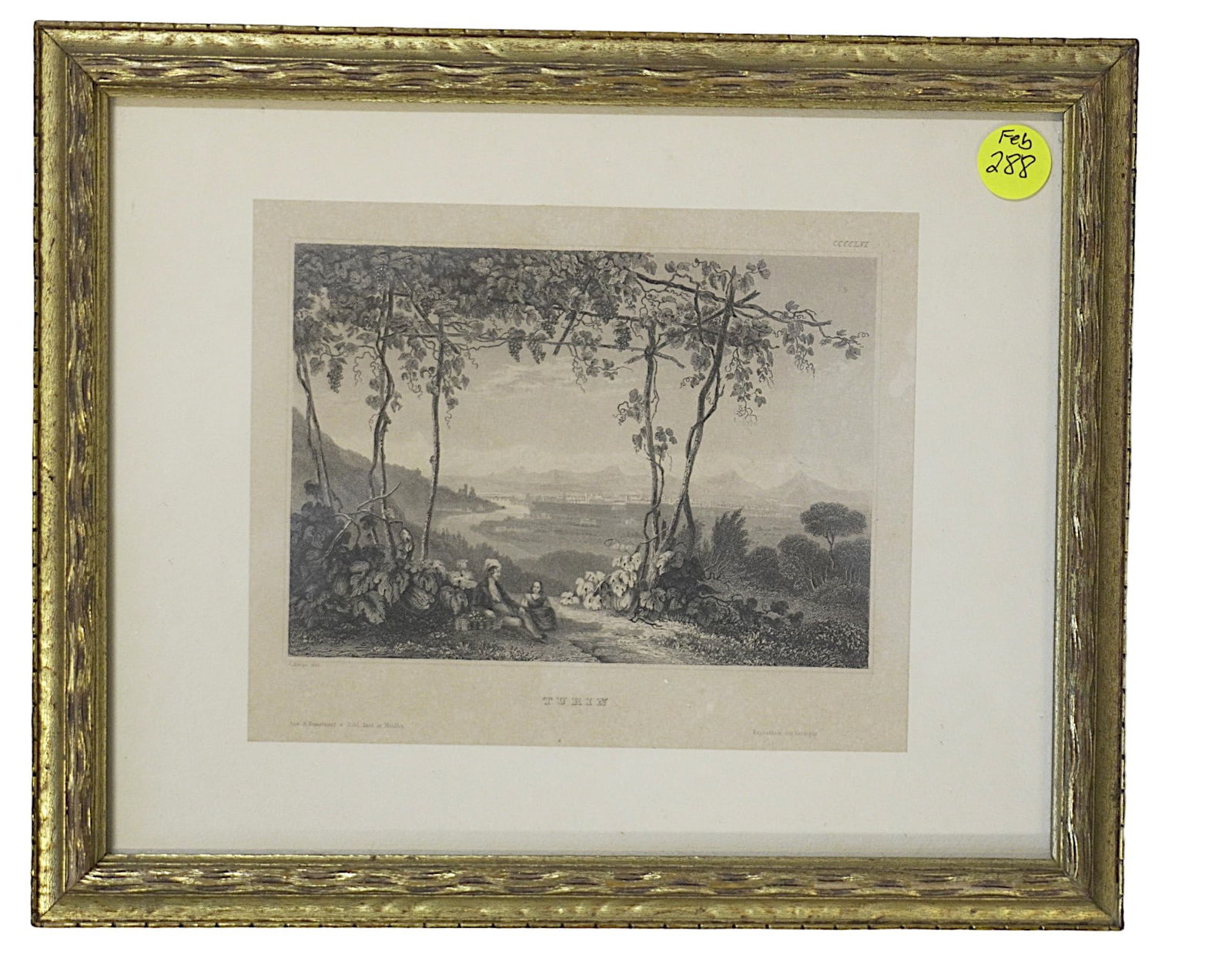 19TH C STEEL ENGRAVING TURIN ITALY (1 of 4)