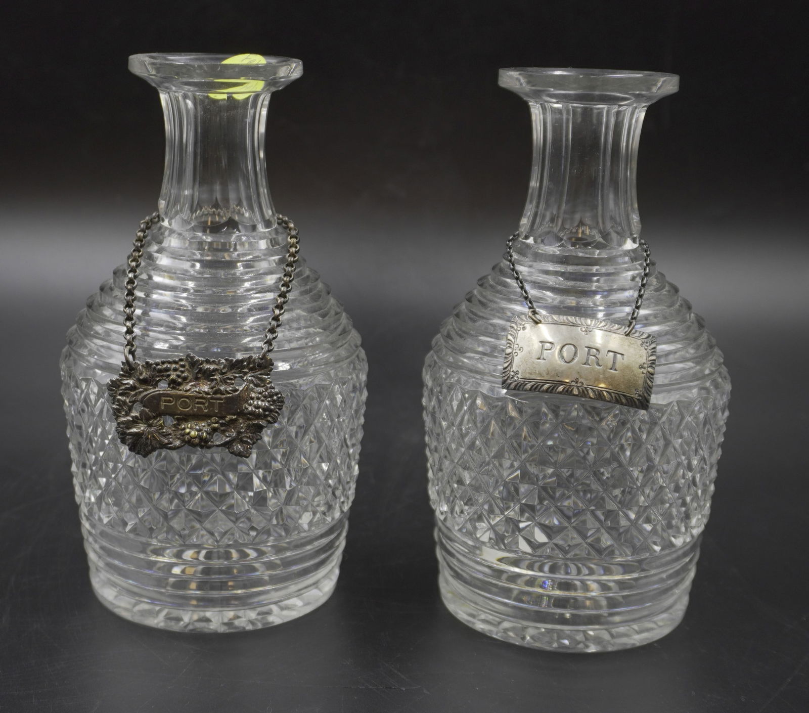 PAIR AMERICAN BRILLIANT DIAMOND CUT GLASS DECANTERS (1 of 7)