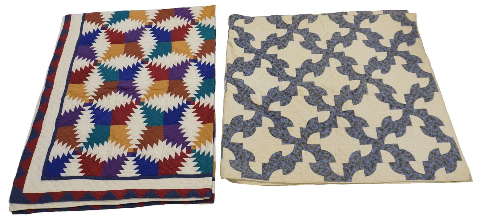 PAIR OF VINTAGE HAND STITCHED QUILTS (1 of 6)