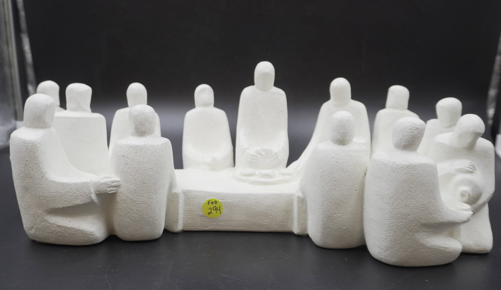 AUSTIN PRODUCTIONS THE LAST SUPPER: Vintage 1981 Austin Productions "Last Supper" Modern Sculpture by Nell Pollen. Measures 18"x8"x6" Weight 16 lbs.