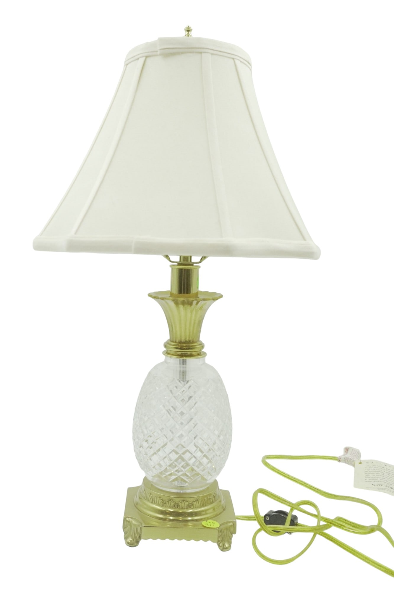 WATERFORD CRYSTAL & BRASS PINEAPPLE LAMP (1 of 4)