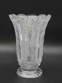 VINTAGE LARGE BOHEMIAN CZECH CUT GLASS VASE