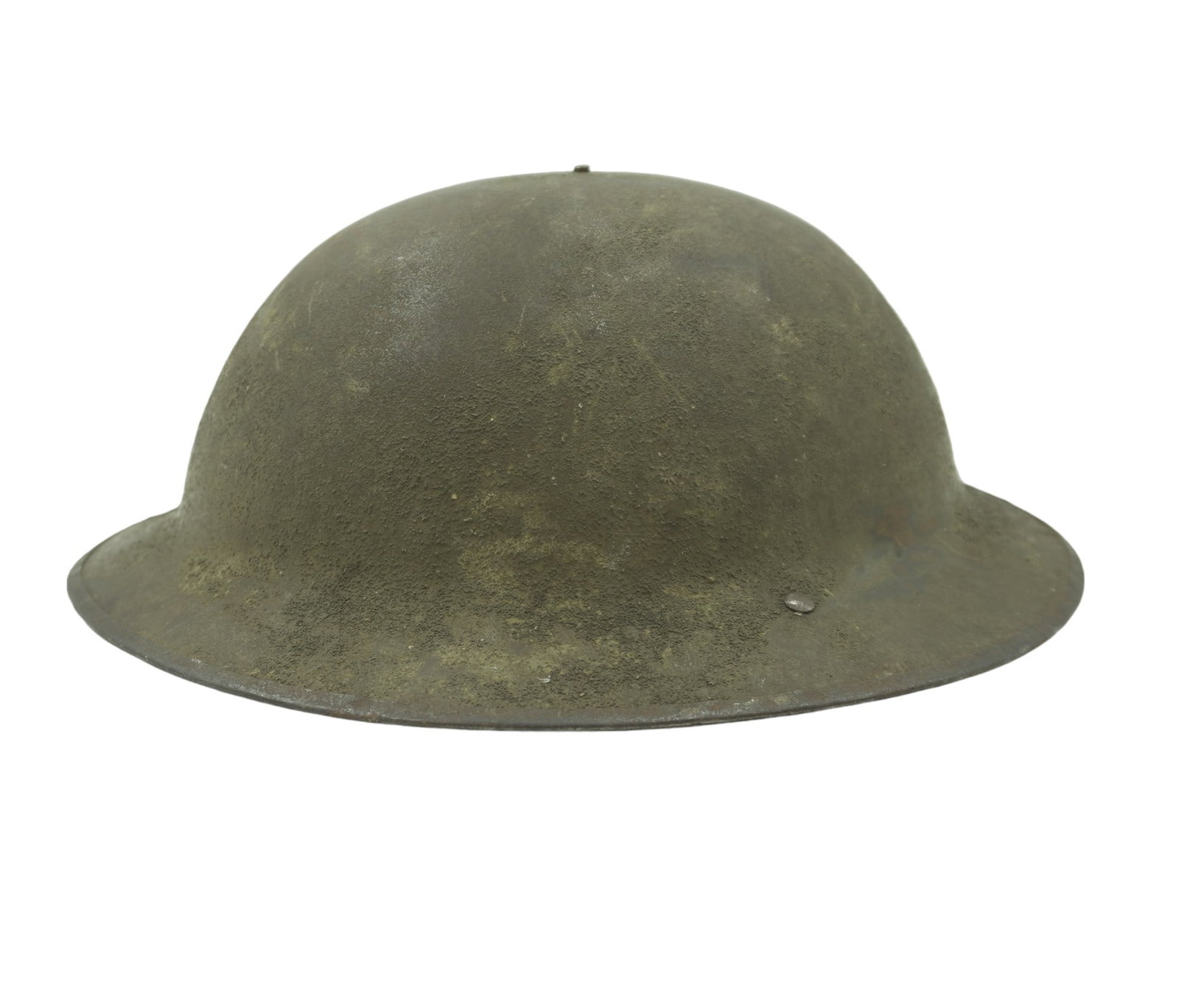 WWI BRITISH BRODIE HELMET: WW1 Brodie British Helmet with original Strap & Liner. 12"x11.25"x5.75". Weight 2 lbs.