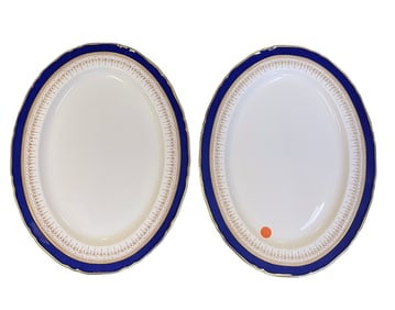 2 ROYAL WORCESTER REGENCY BLUE SERVING PLATTERS
