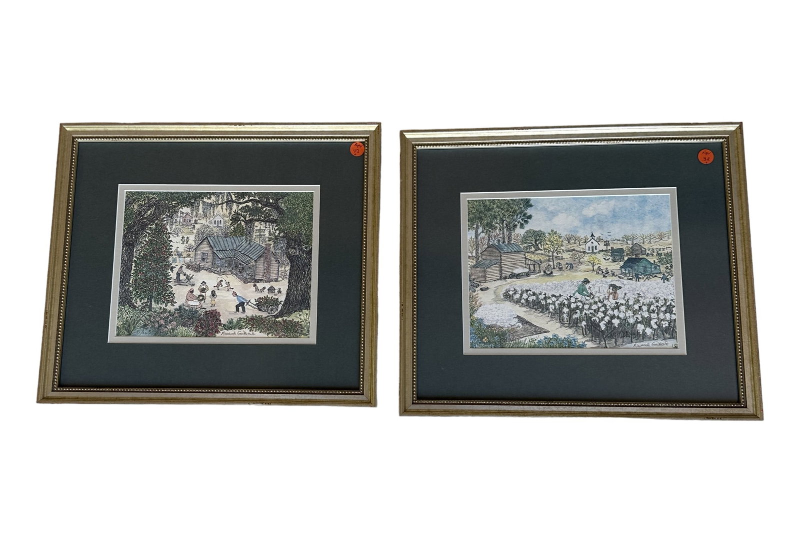 2 RAVENEL GAILLARD (1916-1999) LOWCOUNTRY SIGNED PRINTS: Pair (2) Ravenel Gaillard Signed in Pencil limited Edition Lowcountry Prints. Professionally framed and Matted. In Frames 14"x17"x1". Weight combined 6 lbs 5 oz. Samuel Ravenel Gaillard (1916-1999) wa
