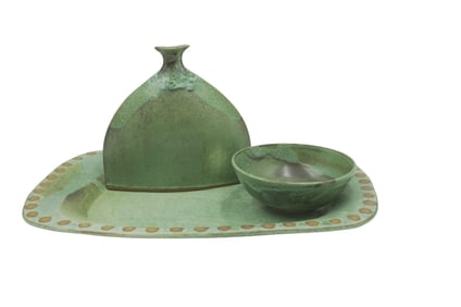 3 PC MANGUM STUDIO POTTERY NORTH CAROLINA