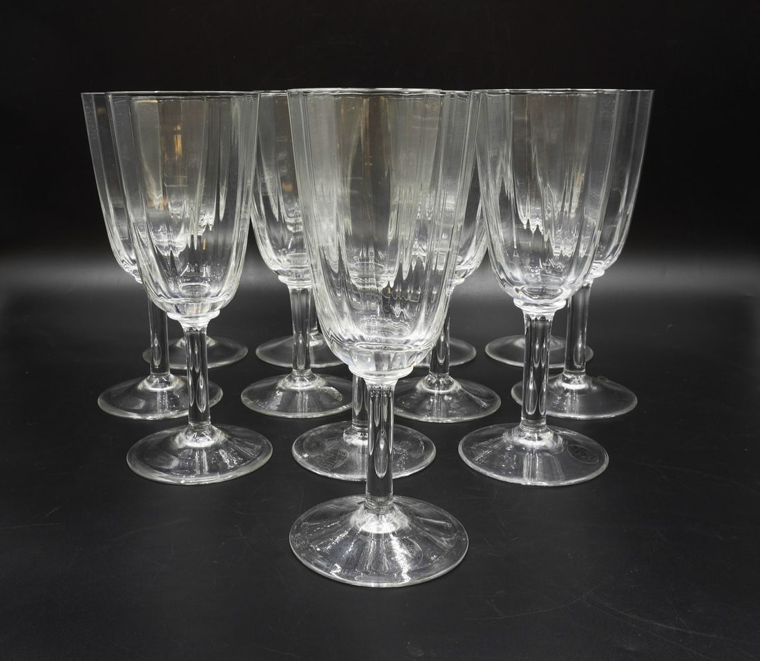 12 DANSK CRYSTAL URSULA WATER GOBLETS: 12 Dansk Crystal Ursula Water Goblets Glasses. Still in the original boxes with stickers. Excellent condition, Each 8 1/2". Weight on all in boxes 8 lbs 8 oz.