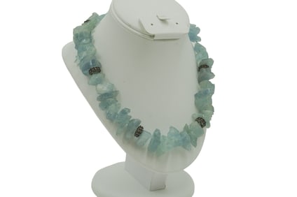 NATURAL AQUAMARINE STATEMENT NECKLACE