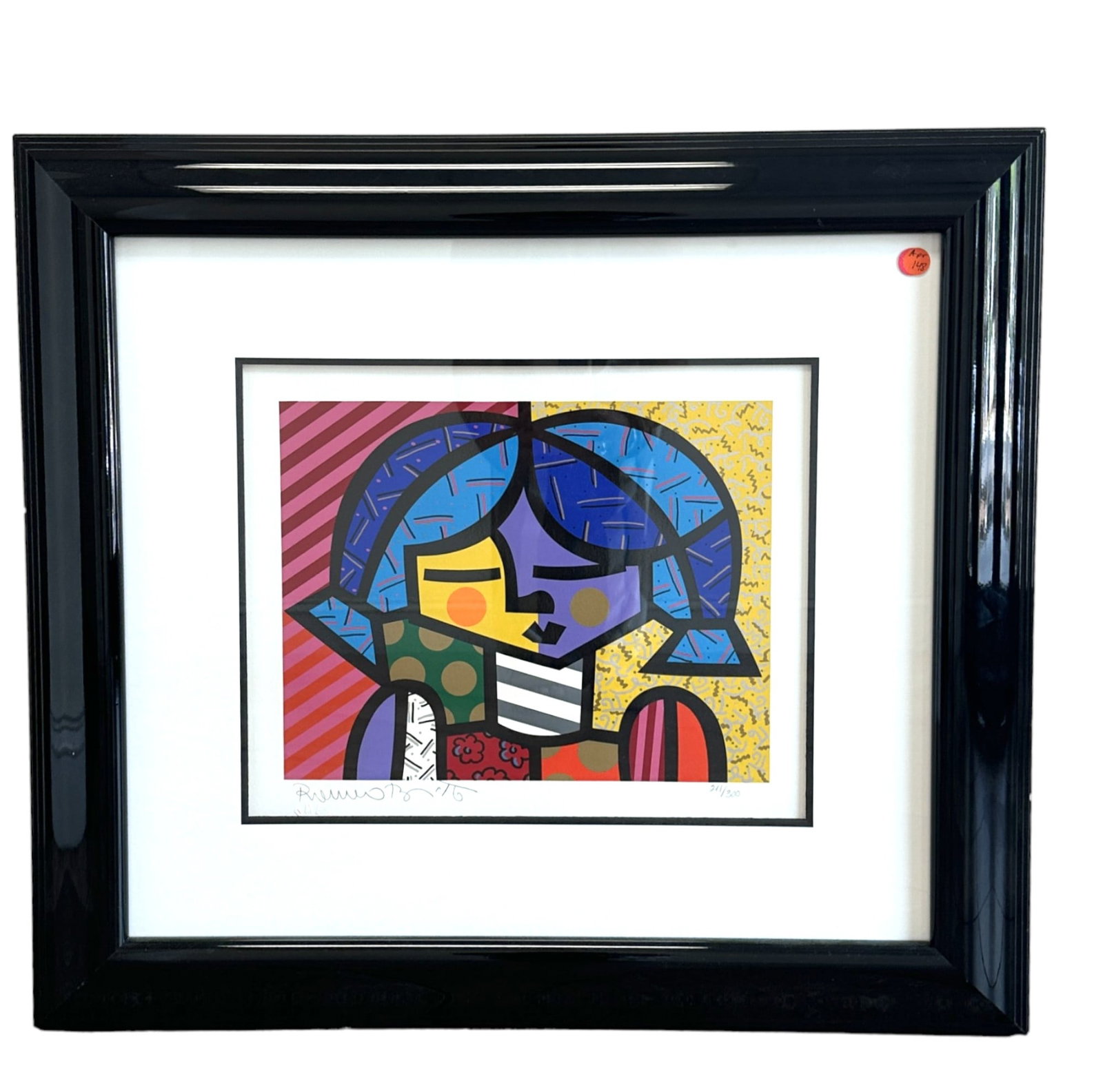 ROMERO BRITTO COUNTRY GIRL SERIGRAPH: Romero Britto (b. 1963) Limited Edition Serigraph "Country Girl". 211 of an edition of 300/ Pencil signed and numbered by the artist. Professionally framed in black lacquer frame. In frame 29"x26"x1.5